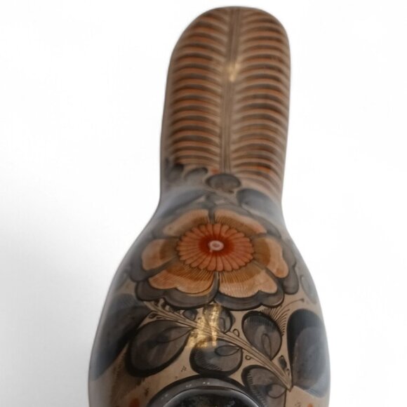 Signed R. Aguirre Tonalá Mexican Pottery Bird  Mid-Century Hand-Painted Folk Art - Picture 15 of 15